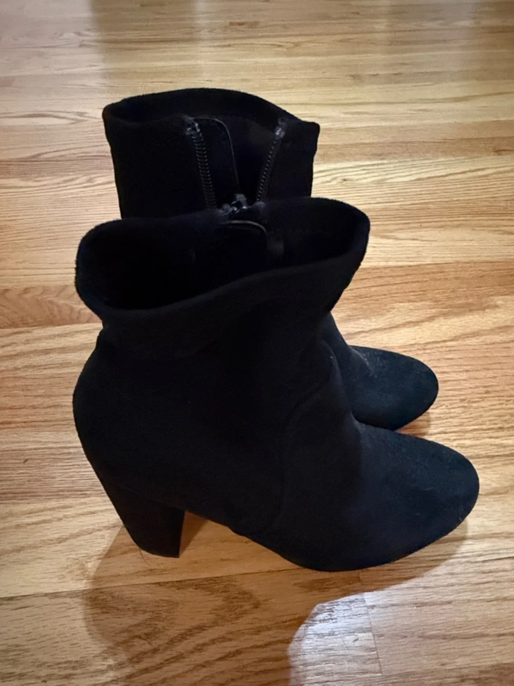 Target Black Suede-Look Ankle Booties with Block Heel
